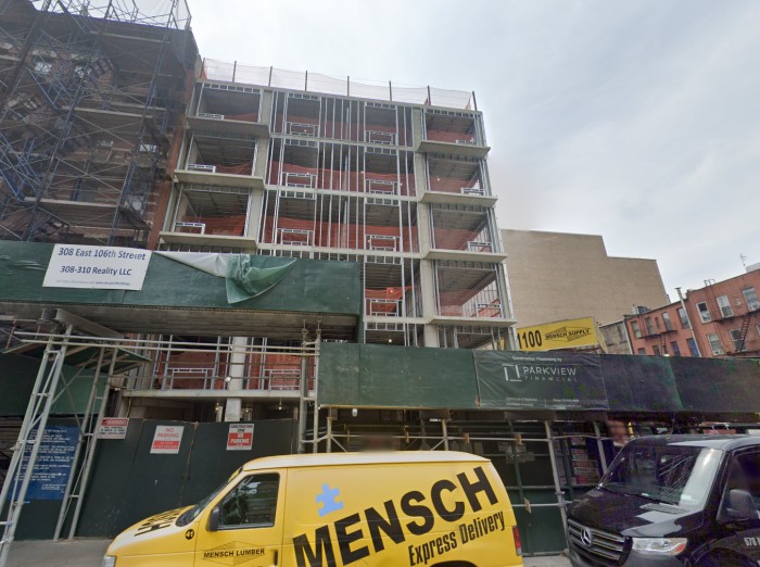 Parkview Financial filed a pre-foreclosure action at 308 East 106 Street (Credit - Google)